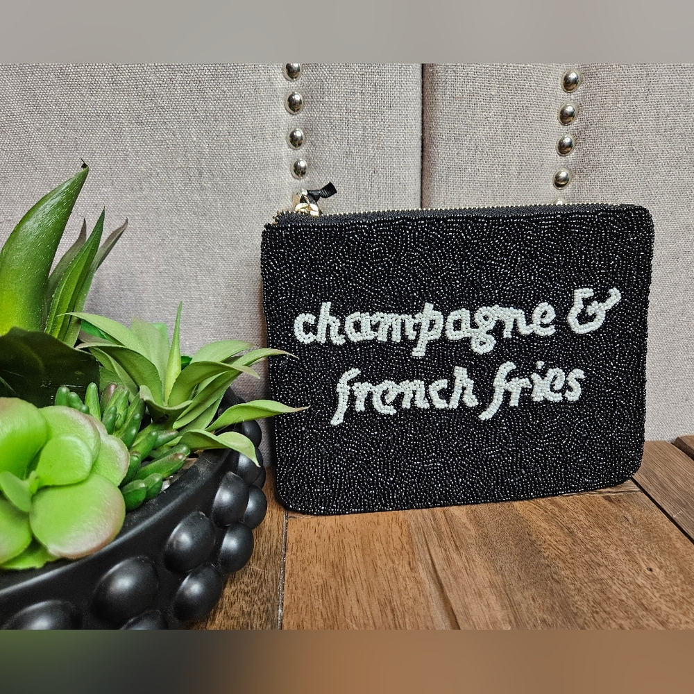 Kate Spade X Target Beaded Clutch Black White